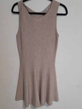 Tart Ribbed Sleeveless Mini Dress in Taupe